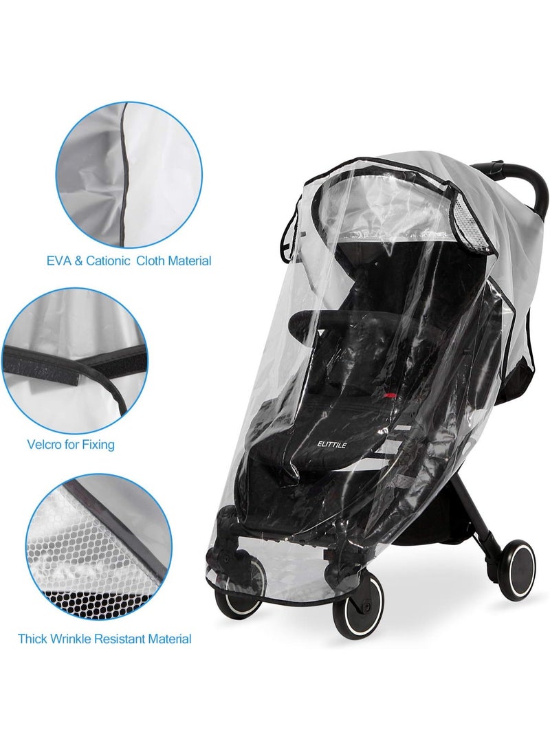 Clear Stroller Rain Cover, Universal Travel Weather Shield Breathable Baby Stroller Rain Cover for Windproof, Waterproof, Protect from Sun Dust Snow - Image 5